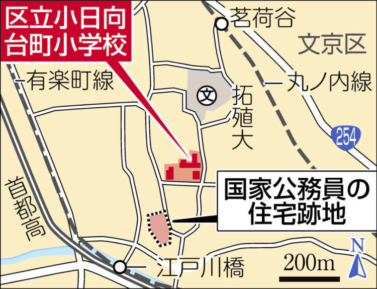 地図　文京区立小日向台町小学校