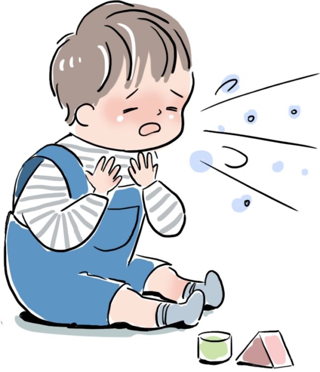 咳をする子どものイラスト