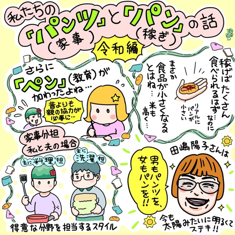 イラスト:私たちのパンツ(家事)とパン(稼ぎ)の話