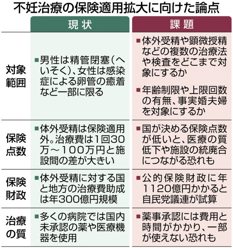 不妊治療の保険適用拡大の課題は？ 難しい治療法の線引き 医療の質低下の恐れ 「仕事との両立」への理解進む可能性も 東京すくすく