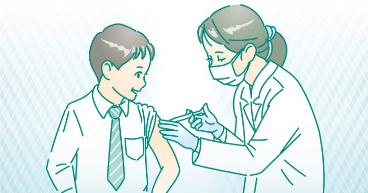 イラスト　ワクチン接種を受ける子ども